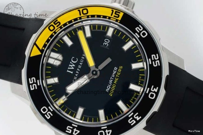 MIROTIME 0211 Bright Aquatimer Automatic SS RSF 1:1 Best Edition Black Yellow Dial on Black Rubber Strap A 7068